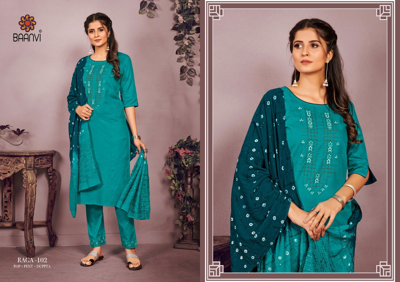 Baanvi Raga 1 Heavy Cotton New Designer Fancy Wear Ready Made Salwar Suit Collection